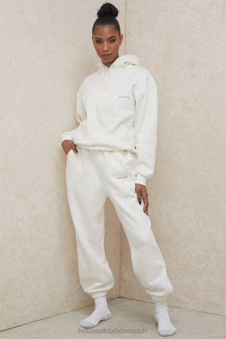 House of CB Kleidung Z26T792 Halo Off White übergroßer Kapuzenpullover