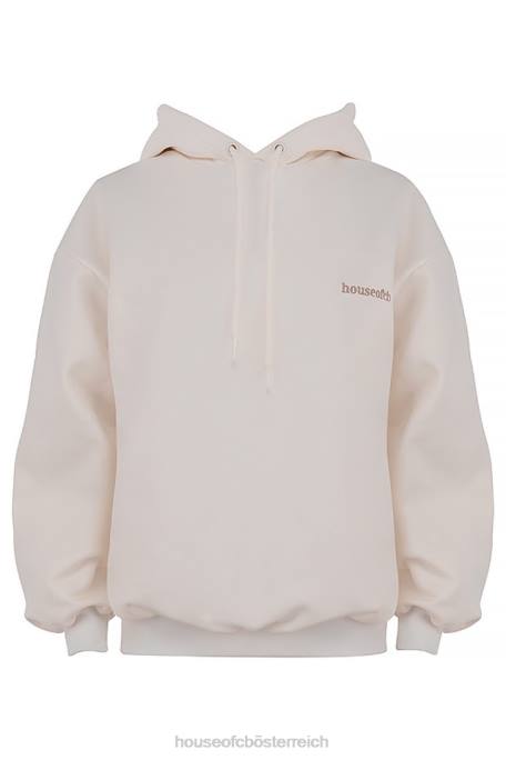 House of CB Kleidung Z26T792 Halo Off White übergroßer Kapuzenpullover