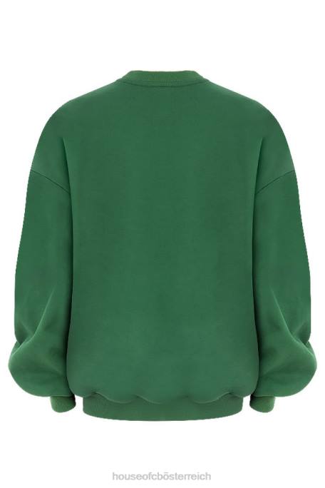 House of CB Kleidung Z26T798 Tommy Green übergroßes Rundhals-Sweatshirt
