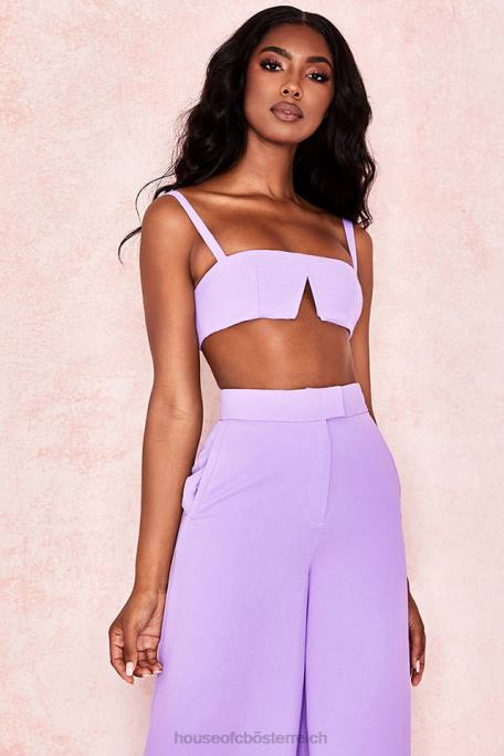 House of CB Kleidung Z26T813 Leela violettes Krepp-V-Draht-Bralet