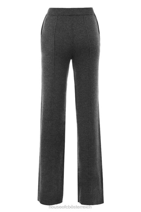 House of CB Kleidung Z26T825 Yalina-Hose aus anthrazitfarbener Kaschmirmischung