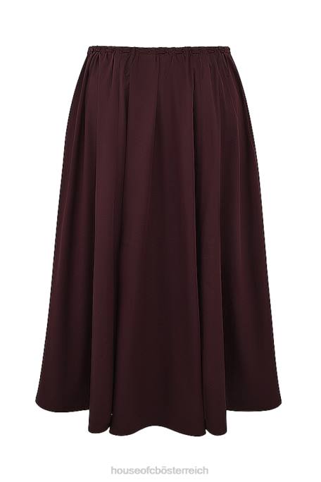 House of CB Kleidung Z26T843 Cora Rich Brown geraffter Midirock