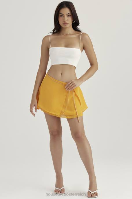 House of CB Kleidung Z26T918 Clarice Tangerine – fließender mehrlagiger Minirock