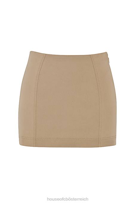 House of CB Kleidung Z26T927 Modellierender Minirock von Nisha in Beige