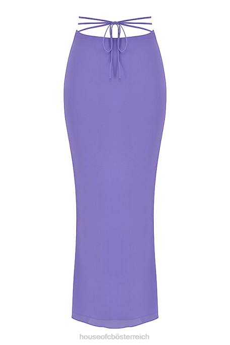 House of CB Kleidung Z26T930 Amalfivioletter Maxirock mit Ausschnitten