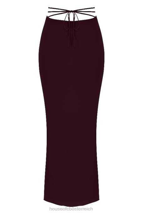 House of CB Kleidung Z26T931 Amalfi-Pflaumen-Maxirock mit Ausschnitten