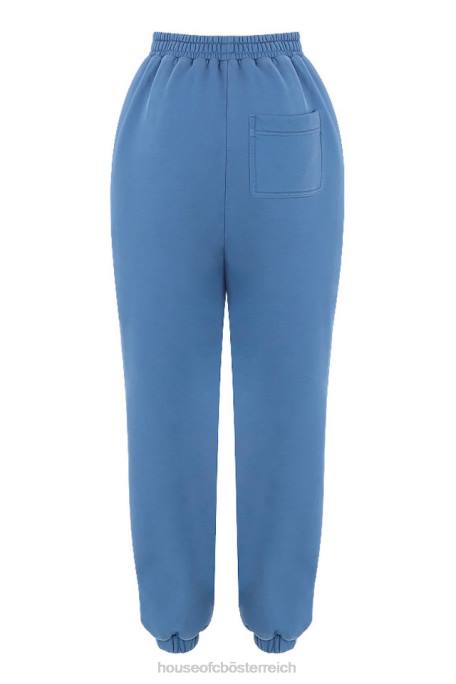 House of CB Kleidung Z26T977 Sky Azure Fleece-Rücken-Jogginghose