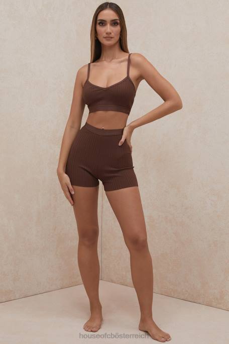 House of CB Kleidung Z26T986 Eden Chocolate Bandage-Shorts
