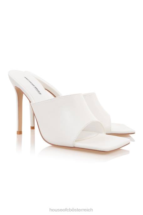 House of CB Schuhe Z26T1083 Mistress Rocks Dream Scene weiße Pantoletten mit quadratischer Zehenpartie
